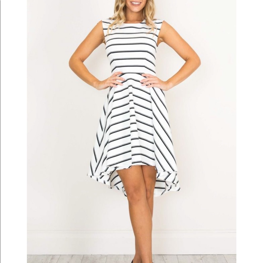 SHOWPO hysteria dress in white stripe